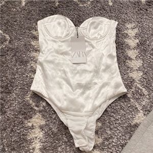 Zara satin bodysuit